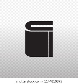 Solid Icon-Black book icon on transparent background, Vector illustration eps 10