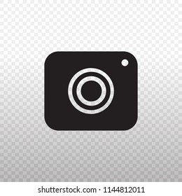 Solid Icon-Black camera icon on transparent background, Vector illustration eps 10