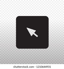 Solid Icon-Black click arrow icon on transparent background, Vector illustration eps 10
