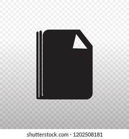 Solid Icon-Black document files icon on transparent background, Vector illustration eps 10