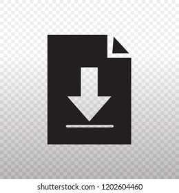 Solid Icon-Black download icon on transparent background, Vector illustration eps 10