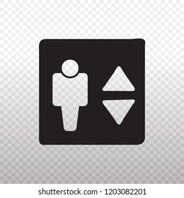 Solid Icon-Black elevator icon on transparent background, Vector illustration eps 10