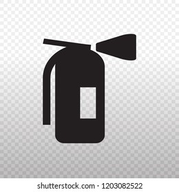 Solid Icon-Black Extinguisher icon  icon on transparent background, Vector illustration eps 10