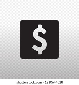 Solid Icon-Black financial or money v.2 icon on transparent background, Vector illustration eps 10