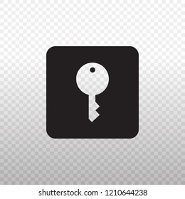 Solid Icon-Black key icon v.2 on transparent background, Vector illustration eps 10