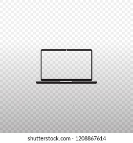 Solid Icon-Black Laptop icon on transparent background, Vector illustration eps 10