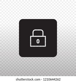 Solid Icon-Black lock icon v.2 on transparent background, Vector illustration eps 10