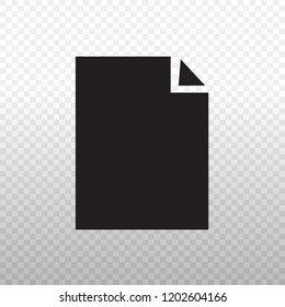 Solid Icon-Black paper or files icon on transparent background, Vector illustration eps 10