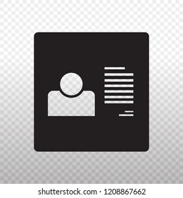 Solid Icon-Black personal data icon on transparent background, Vector illustration eps 10