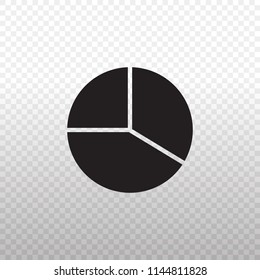 Solid Icon-Black pie chart icon on transparent background, Vector illustration eps 10