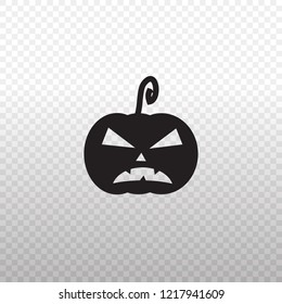 Solid Icon-Black Pumpkin v.2 icon on transparent background, Vector illustration eps 10