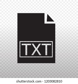 Solid Icon-Black TXT files icon on transparent background, Vector illustration eps 10