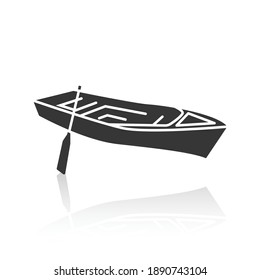 Solid icons for Boat and shadow, vector illustrations