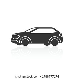 solid icons for Car side view and shadow,vector illustrations