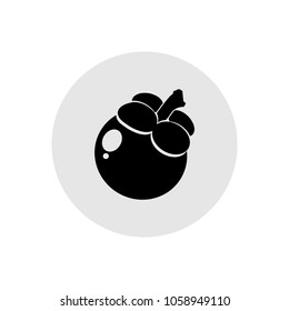 solid icons for fruits,Mangosteen,vector illustrations