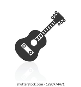 solid icons for Guitar and shadow,vector illustrations