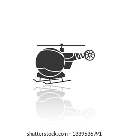 solid icons for Helicopter and shadow, vector illustration