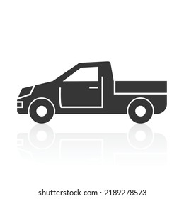 Solid Icons Pickup Truck Shadowvector Illustrations Stock Vector ...