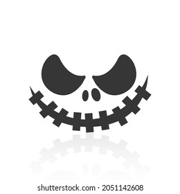 Solid icons for Scary Halloween pumpkin faces and shadow,vector illustrations