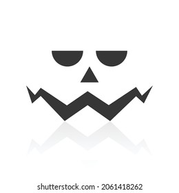 Solid icons for Scary Halloween pumpkin faces and shadow,vector illustrations