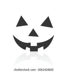 Solid icons for Scary Halloween pumpkin faces and shadow,vector illustrations