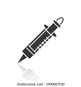 solid icons for Syringe and shadow,vector illustrations