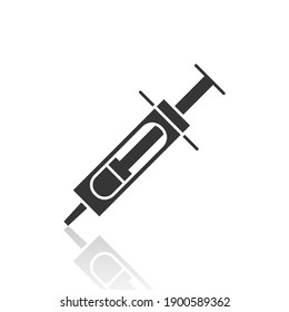 solid icons for Syringe and shadow,vector illustrations