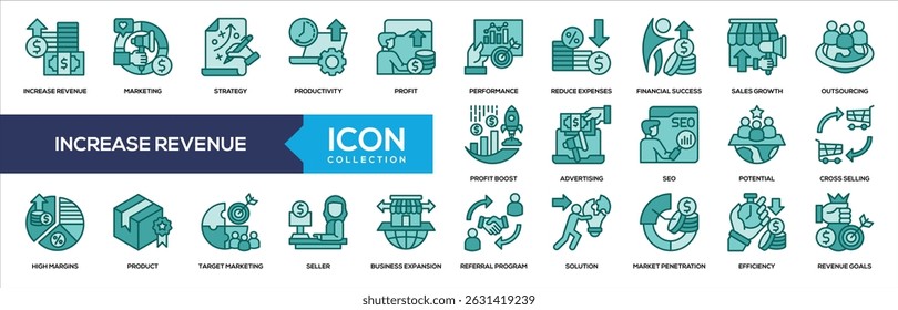 Solid - Increase Revenue Icon Collection