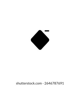 A solid keyframe diamond with a minus symbol, representing the removal or deletion of a keyframe. Isolated on a white background.