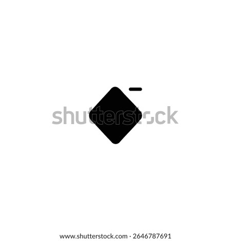 A solid keyframe diamond with a minus symbol, representing the removal or deletion of a keyframe. Isolated on a white background.