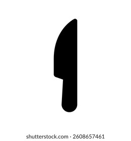 Solid knife icon representing cutlery, food preparation, or dining utensil