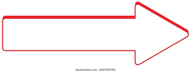 A solid long arrow pointing to the right on a white background. eps 10