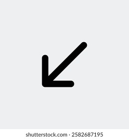 Solid Long Downward Arrow Icon