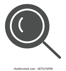 Solid magnifying glass icon. Fully editable. Royalty free.