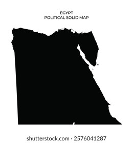 The solid map outlines the political divisions of Egypt. Each region is represented in a uniform color, allowing viewers to easily identify geographical areas and borders.