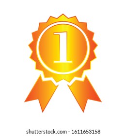 Solid Medal Vector Icon, Medal Badge vector, Medal with Ribbon