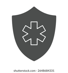 Solid Medical Shield Representation Health Protection Emergency Care Wellness Security