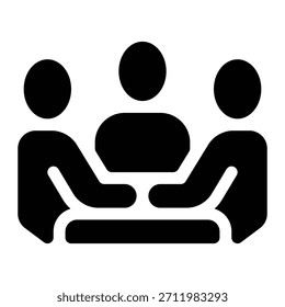 Icono de reunión sólido para reunir, discutir y agenda de negocios.