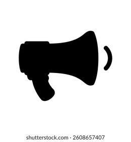 Solid megaphone icon variant with subtle sound wave for audio alerts