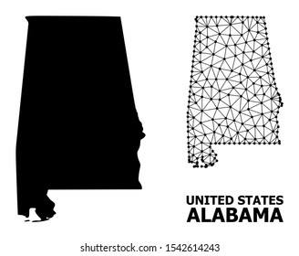 Solid Mesh Vector Map Alabama State Stock Vector (Royalty Free ...