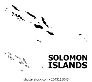 Solid and mesh vector map of Solomon Islands. Wire frame flat triangular mesh in vector format, geographic templates for economical illustrations. Illustrations are isolated on a white background.
