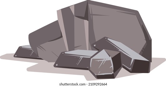 Solid mineral formation. Stone pile. Natural landscape element