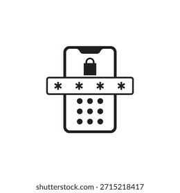 Solid mobile phone icon showing a secure passcode lock screen.