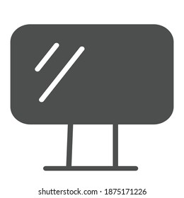 Solid monitor icon. Fully editable. Royalty free.