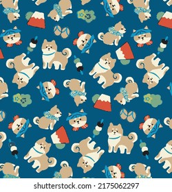 a solid monochrome cartoon dogs motif with medium color tone vector illustration all-over textile and wrapping paper design digital image