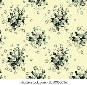 disposición de flores de color monocromo sólido, todo diseño con fondo sólido para la fábrica de impresión textil