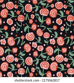 a solid monochrome Lolipop candy flower with stalk leaves illustration vector all-over textile design digital image