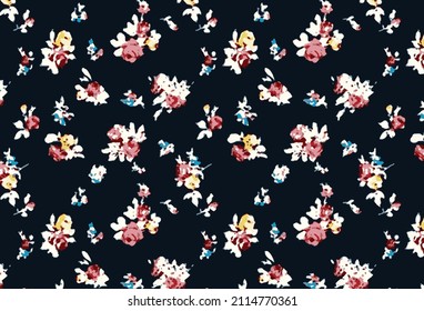 a solid monochrome small flower with blue background illustration vector all over abstract design digital image can be used for clothes and paper motifs