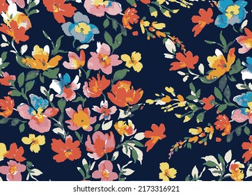 a solid multicolor variety of flower motifs with medium color tones illustration vector all over textile designs digital image