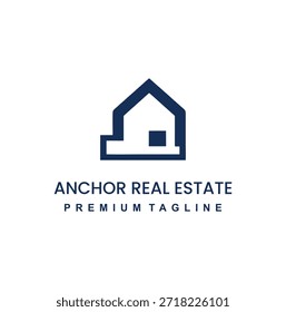 Solid Marine Haus Silhouette Logo für Immobilienagentur.